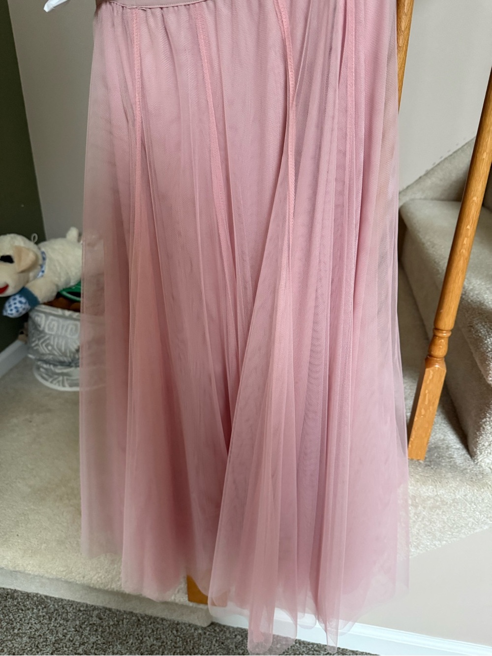 Dusty Pink Tulle Maxi Skirt and shirt that ties at waist